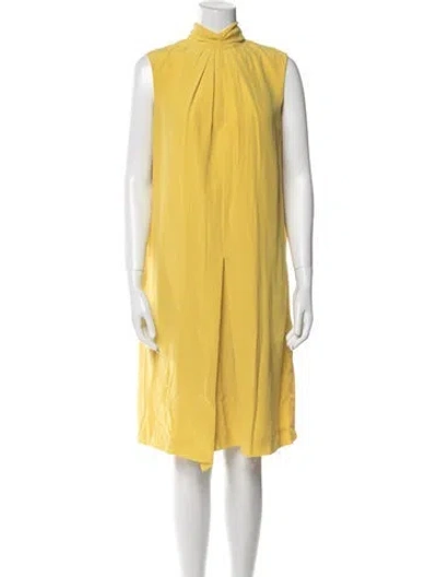 Pre-owned Chloé Silk Long Dress In Yellow