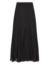 Chloé Silk Long Skirt In Black