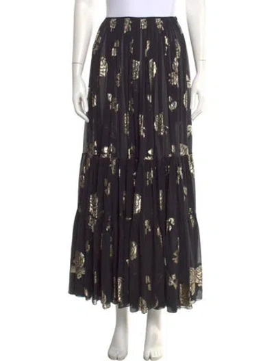 Pre-owned Chloé Silk Long Skirt In Black