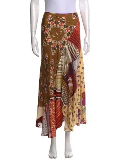 Pre-owned Chloé Silk Long Skirt In Brown
