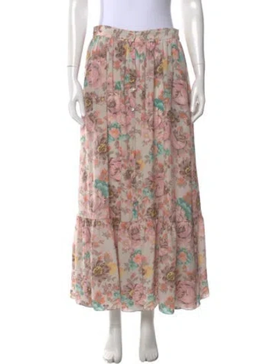 Pre-owned Chloé Silk Long Skirt In Multi