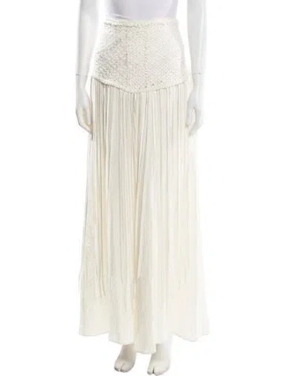 Pre-owned Chloé Silk Long Skirt In Neutral