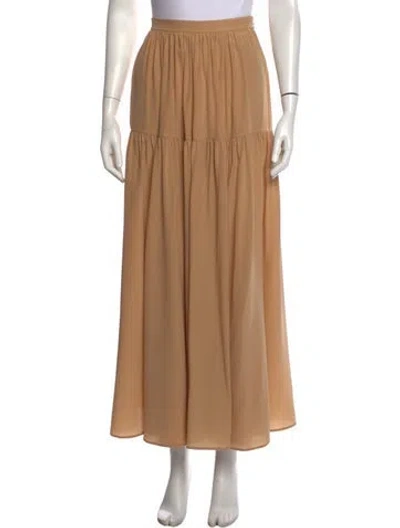 Pre-owned Chloé Silk Long Skirt In Neutral