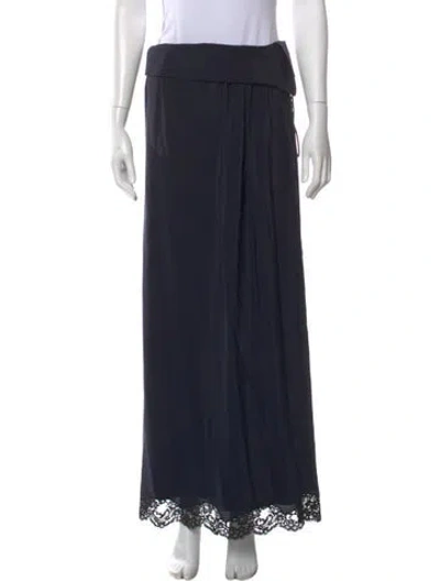 Pre-owned Chloé Silk Long Skirt W/ Tags In Blue