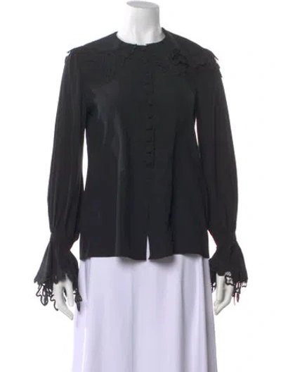 Pre-owned Chloé Silk Long Sleeve Blouse In Black