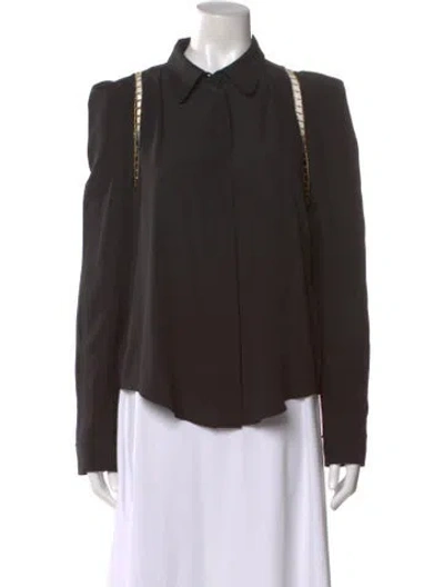 Pre-owned Chloé Silk Long Sleeve Blouse In Brown