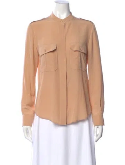 Pre-owned Chloé Silk Long Sleeve Blouse In Brown