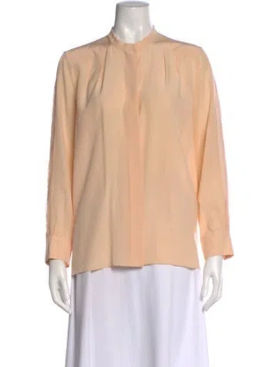 Pre-owned Chloé Silk Long Sleeve Blouse In Neutral