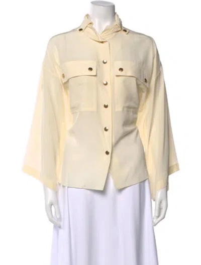 Pre-owned Chloé Silk Long Sleeve Blouse In Neutral