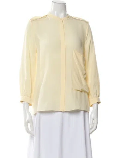 Pre-owned Chloé Silk Long Sleeve Blouse In Neutral