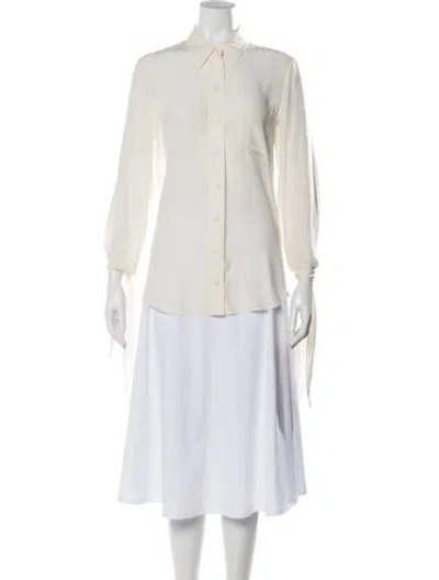 Pre-owned Chloé Silk Long Sleeve Blouse In Neutral