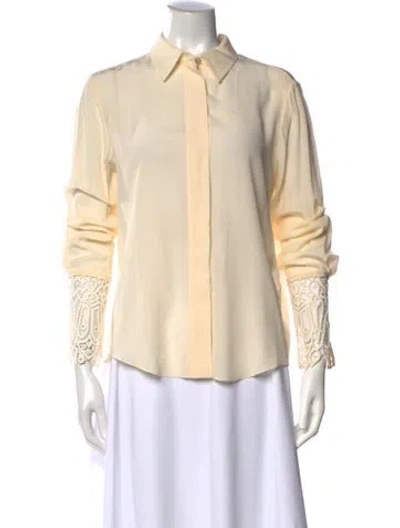 Pre-owned Chloé Silk Long Sleeve Blouse In Neutral