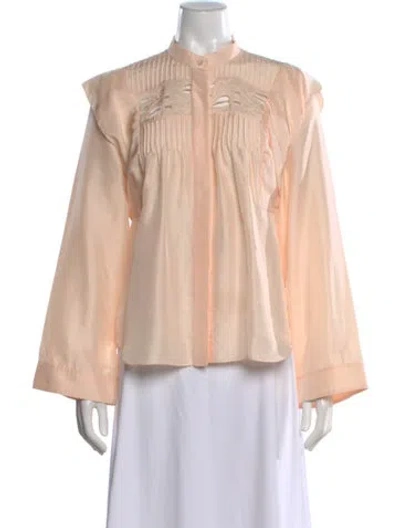 Pre-owned Chloé Silk Long Sleeve Blouse In Pink