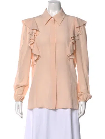 Pre-owned Chloé Silk Long Sleeve Blouse In Pink