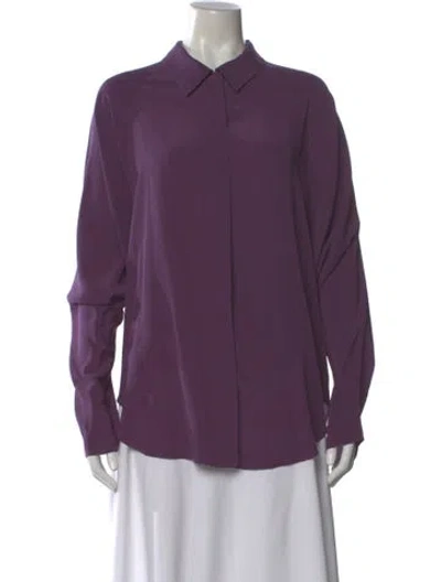 Pre-owned Chloé Silk Long Sleeve Blouse In Purple