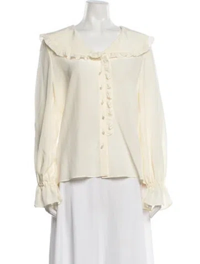 Pre-owned Chloé Silk Long Sleeve Blouse W/ Tags In Neutral