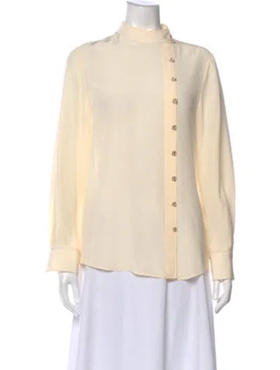 Pre-owned Chloé Silk Long Sleeve Blouse W/ Tags In Neutrals