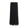 Chloé Maxi Skirt With Sheer Overlay And Flowy Design In Black
