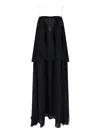 Chloé Open-back Embellished Tiered Silk-georgette Maxi Dress In Black