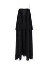 Chloé Open-back Embellished Tiered Silk-georgette Maxi Dress In Black