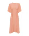 Chloé Silk Dress With Frontal Drapery In Nude