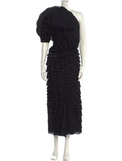 Pre-owned Chloé Silk Midi Length Dress In Black