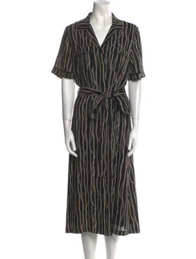 Pre-owned Chloé Silk Midi Length Dress In Black