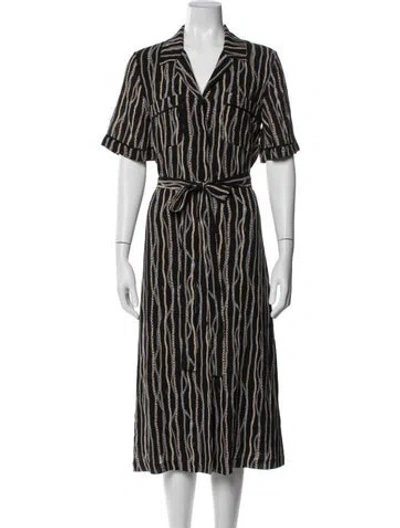 Pre-owned Chloé Silk Midi Length Dress In Black