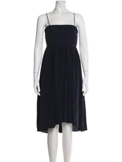 Pre-owned Chloé Silk Midi Length Dress In Blue