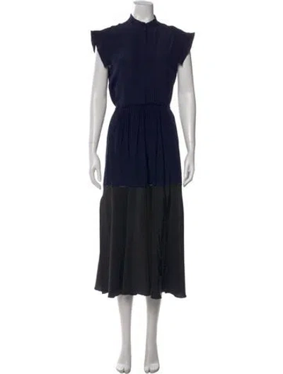 Pre-owned Chloé Silk Midi Length Dress In Blue