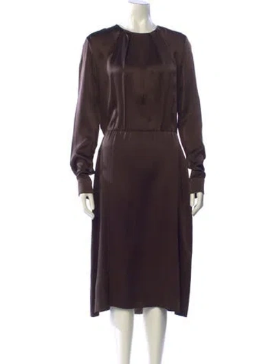 Pre-owned Chloé Silk Midi Length Dress In Brown