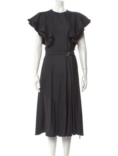 Pre-owned Chloé Silk Midi Length Dress In Gray