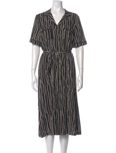 Pre-owned Chloé Silk Midi Length Dress In Multi