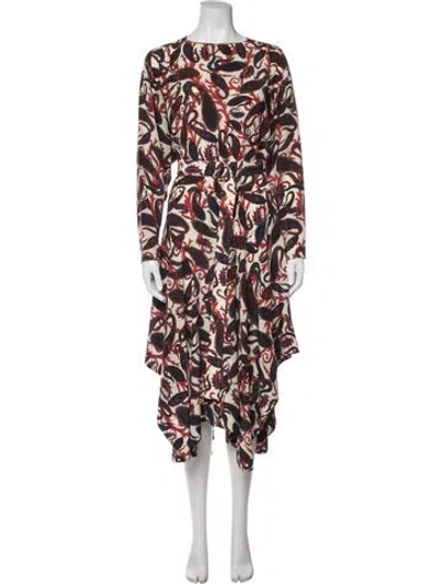 Pre-owned Chloé Silk Midi Length Dress In Multi