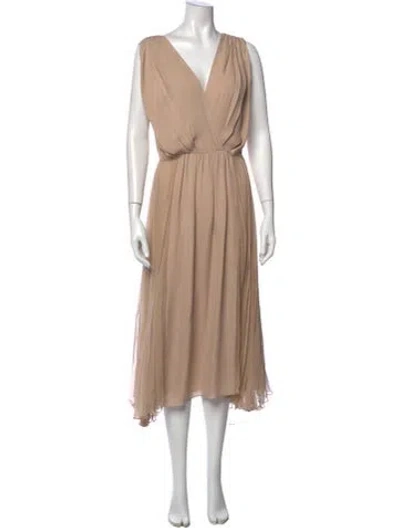 Pre-owned Chloé Silk Midi Length Dress In Neutral