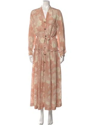 Pre-owned Chloé Silk Midi Length Dress In Pink