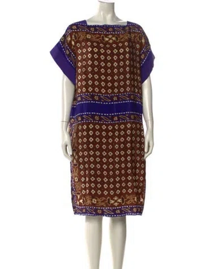 Pre-owned Chloé Silk Midi Length Dress In Purple