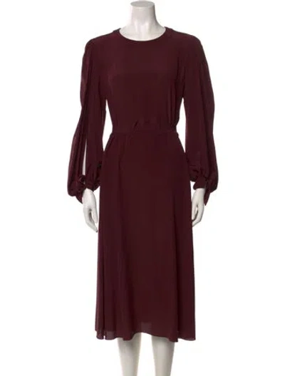 Pre-owned Chloé Silk Midi Length Dress In Purple