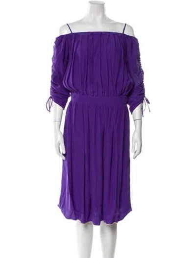 Pre-owned Chloé Silk Midi Length Dress In Purple