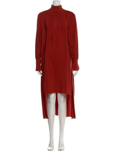 Pre-owned Chloé Silk Midi Length Dress In Red