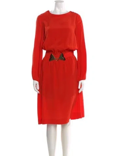 Pre-owned Chloé Silk Midi Length Dress In Red