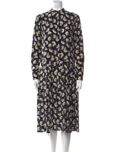 Pre-owned Chloé Silk Midi Length Dress W/ Tags In Blue