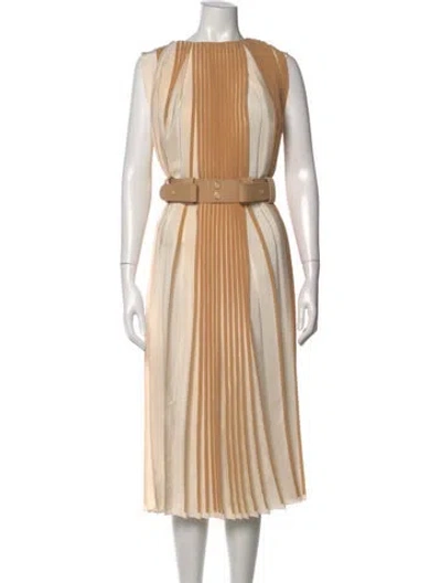 Pre-owned Chloé Silk Midi Length Dress W/ Tags In Neutral