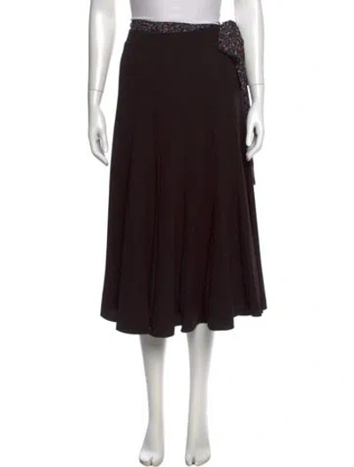 Pre-owned Chloé Silk Midi Length Skirt In Black