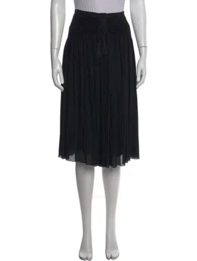 Pre-owned Chloé Silk Midi Length Skirt In Black