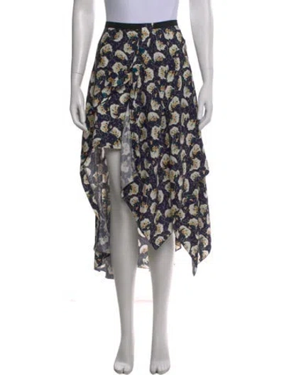 Pre-owned Chloé Silk Midi Length Skirt In Blue