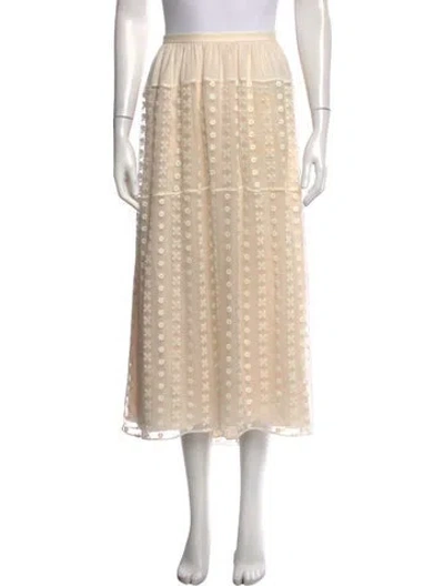 Pre-owned Chloé Silk Midi Length Skirt In Neutrals