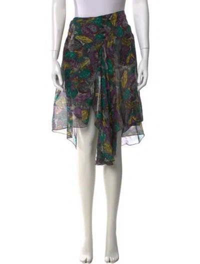 Pre-owned Chloé Silk Midi Length Skirt In Purple