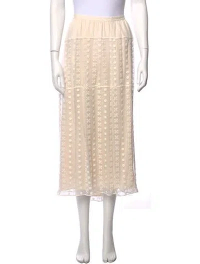 Pre-owned Chloé Silk Midi Length Skirt W/ Tags In Neutral