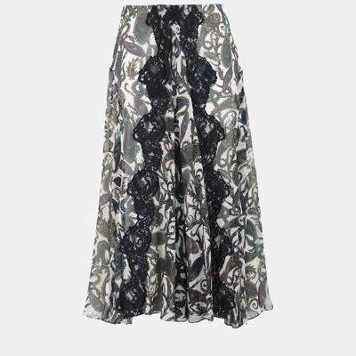 Pre-owned Chloé Silk Midi Skirt 42 In Black